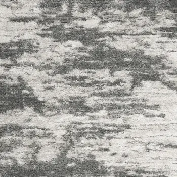 4' X 6' Charcoal and Ivory Abstract Shag Area Rug
