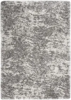 4' X 6' Charcoal and Ivory Abstract Shag Area Rug