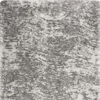 4' X 6' Charcoal and Ivory Abstract Shag Area Rug