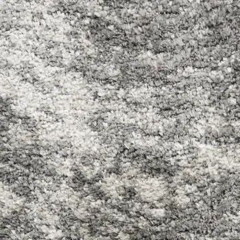 4' X 6' Charcoal and Ivory Abstract Shag Area Rug