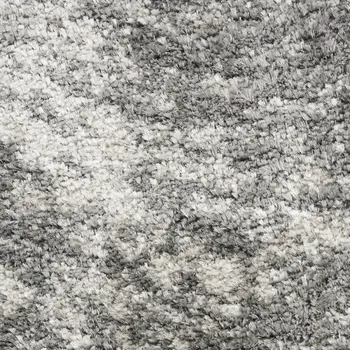 4' X 6' Charcoal and Ivory Abstract Shag Area Rug