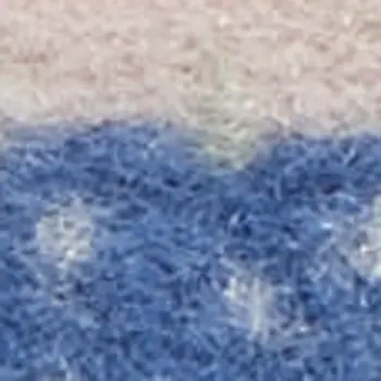 7' X 10' Ivory and Blue Floral Distressed Non Skid Area Rug