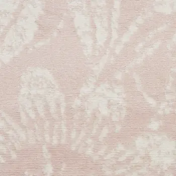 7' X 10' Ivory and Blue Damask Distressed Non Skid Area Rug