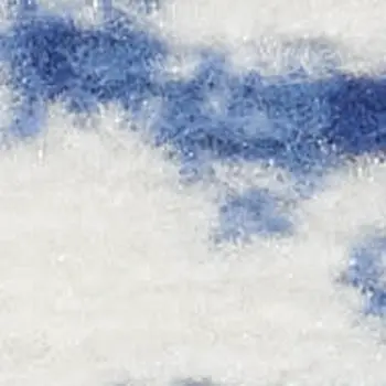 8' Ivory and Blue Floral Distressed Non Skid Runner Rug