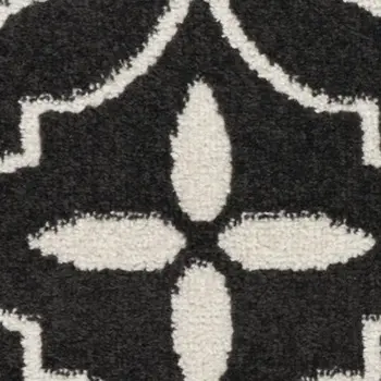 12' Gray and Ivory Floral Non Skid Runner Rug