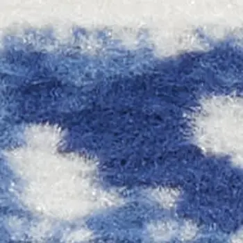 7' X 10' Ivory and Blue Geometric Distressed Non Skid Area Rug