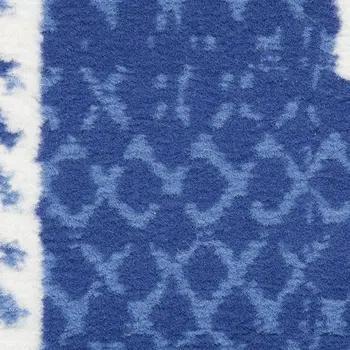 7' X 10' Ivory and Navy Blue Abstract Distressed Non Skid Area Rug