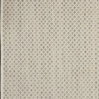 20' Ivory And Silver Geometric Indoor Outdoor Runner Rug