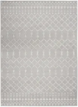 6' X 9' Gray and Ivory Moroccan Distressed Non Skid Area Rug