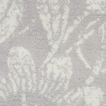 8' Gray and Ivory Floral Distressed Non Skid Runner Rug