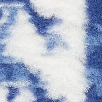 8' Ivory Blue and Gray Abstract Distressed Non Skid Runner Rug