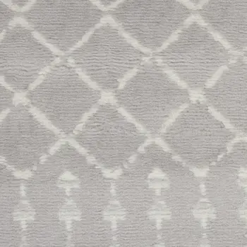 8' Gray and Ivory Moroccan Distressed Non Skid Runner Rug