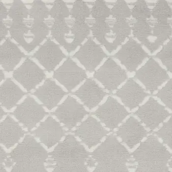 8' Gray and Ivory Moroccan Distressed Non Skid Runner Rug