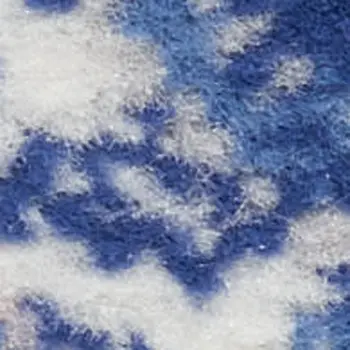 8' Ivory Navy Blue and Beige Floral Medallion Distressed Non Skid Runner Rug
