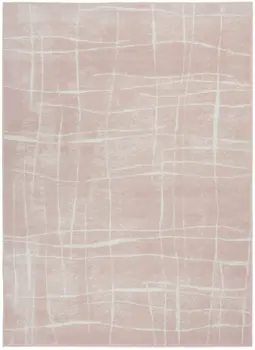 6' X 9' Pink and Ivory Abstract Distressed Non Skid Area Rug
