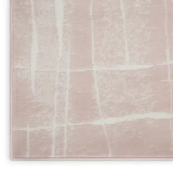 6' X 9' Pink and Ivory Abstract Distressed Non Skid Area Rug