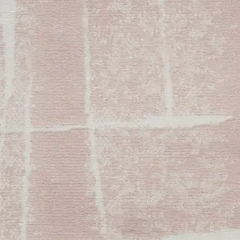 8' Pink and Ivory Abstract Distressed Non Skid Runner Rug