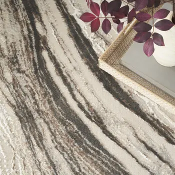 6' X 9' Beige and Gray Abstract Non Skid Area Rug