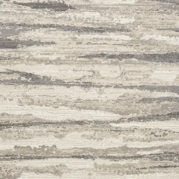 6' X 9' Ivory Black and Gray Abstract Non Skid Area Rug
