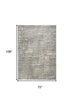 6' X 9' Ivory and Gray Abstract Non Skid Area Rug