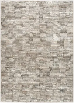 6' X 9' Brown and Ivory Abstract Non Skid Area Rug