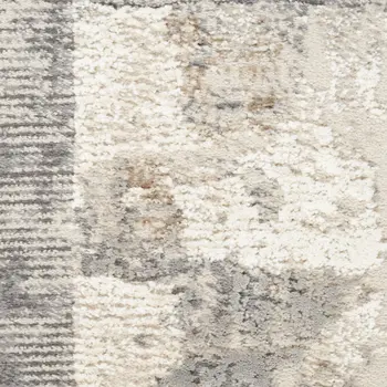 6' X 9' Ivory Black and Gray Abstract Non Skid Area Rug