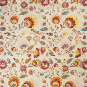 8' X 10' Cream Floral Power Loom Area Rug