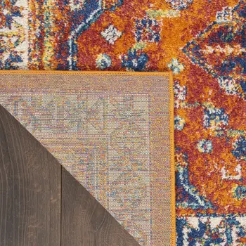 8' X 10' Orange Oriental Power Loom Area Rug