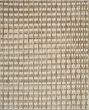 8' X 10' Beige And Blue Abstract Indoor Outdoor Area Rug