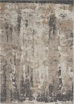 5' X 7' Cream Black and Gray Abstract Area Rug
