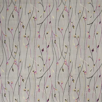 9' X 12' Gray Floral Vines Power Loom Area Rug