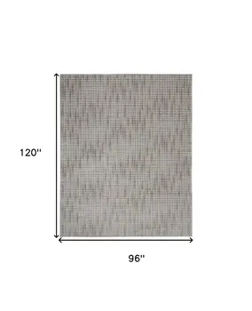 8' X 10' Gray And Beige Indoor Outdoor Area Rug