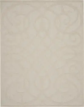 7' X 10' Cream And Beige Trellis Indoor Outdoor Area Rug