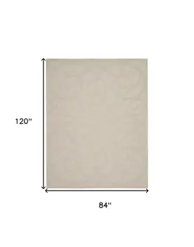 7' X 10' Cream And Beige Trellis Indoor Outdoor Area Rug