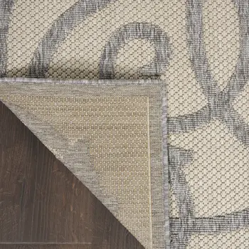 7' X 10' Cream And Gray Trellis Indoor Outdoor Area Rug