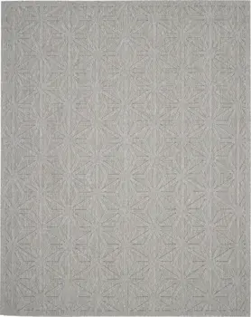 7' X 10' Light Gray And Gray Geometric Indoor Outdoor Area Rug