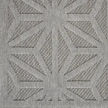 7' X 10' Light Gray And Gray Geometric Indoor Outdoor Area Rug