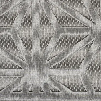 7' X 10' Light Gray And Gray Geometric Indoor Outdoor Area Rug