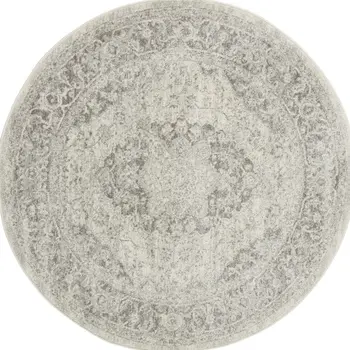 4' X 6' Green and Ivory Floral Distressed Area Rug