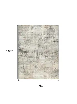 8' X 10' Beige and Gray Abstract Non Skid Area Rug