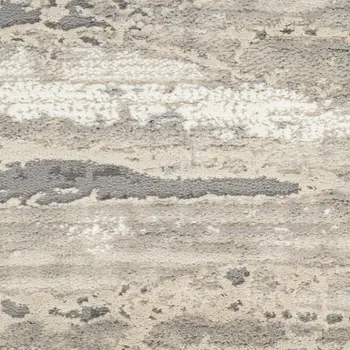 8' X 10' Ivory Black and Gray Abstract Non Skid Area Rug