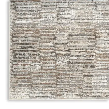 8' X 10' Brown and Ivory Abstract Non Skid Area Rug