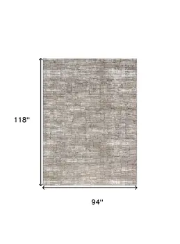 8' X 10' Brown and Ivory Abstract Non Skid Area Rug