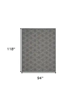 8' X 10' Dark Gray And Light Gray Geometric Indoor Outdoor Area Rug