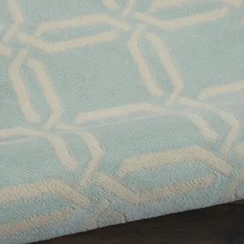 8' X 10' Beige and Green Trellis Non Skid Area Rug