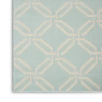 8' X 10' Beige and Green Trellis Non Skid Area Rug