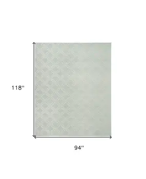 8' X 10' Beige and Green Trellis Non Skid Area Rug