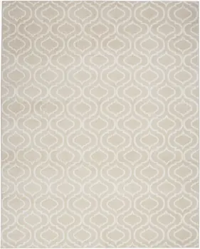 8' X 10' Beige and Ivory Trellis Non Skid Area Rug