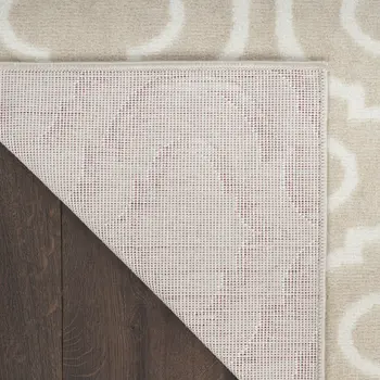 8' X 10' Beige and Ivory Trellis Non Skid Area Rug