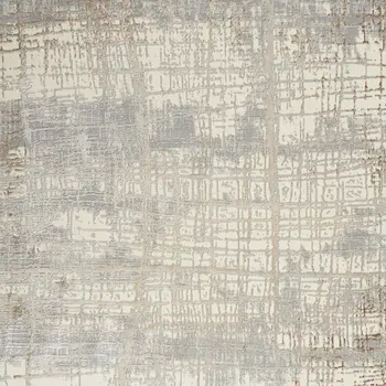 5' X 7' Ivory and Light Blue Medallion Distressed Area Rug